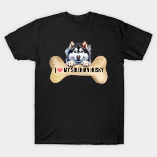 I Love My Siberian Husky T-Shirt